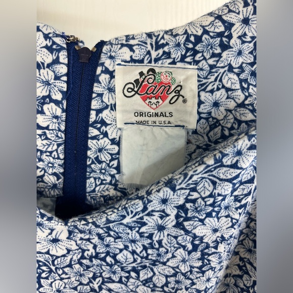 Lanz Vintage Jumpsuit Size Large Wide Leg Floral Pockets - Picture 3 of 7